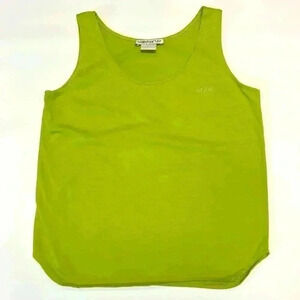 Vintage Adidas Tank Top Medium Lime Green Exercise Stretchy Yoga Walk Beach Pool
